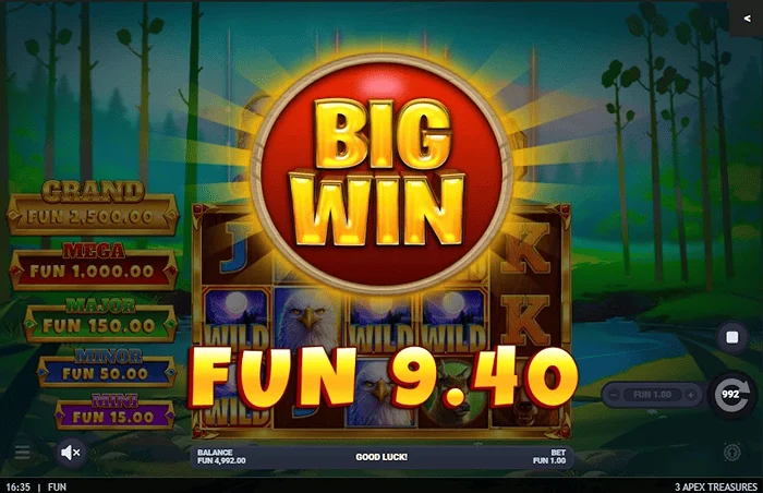 3 Apex Treasures - stor gevinst i Hold & Win